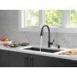 19831Z-BLSD-DST Hazelwood Single Handle Pull Down Kitchen Faucet with Soap Dispenser and ShieldSpray Technology, Matte Black