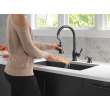 19831Z-BLSD-DST Hazelwood Single Handle Pull Down Kitchen Faucet with Soap Dispenser and ShieldSpray Technology, Matte Black