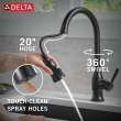 19831Z-BLSD-DST Hazelwood Single Handle Pull Down Kitchen Faucet with Soap Dispenser and ShieldSpray Technology, Matte Black