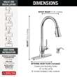 19831Z-SD-DST Hazelwood Single Handle Pull Down Kitchen Faucet with Soap Dispenser and ShieldSpray Technology, Chrome
