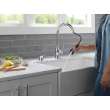 19831Z-SD-DST Hazelwood Single Handle Pull Down Kitchen Faucet with Soap Dispenser and ShieldSpray Technology, Chrome