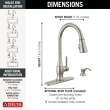 19831Z-SPSD-DST Hazelwood Single Handle Pull Down Kitchen Faucet with Soap Dispenser and ShieldSpray Technology, Spotshield Stainless