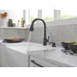 19877Z-BLSD-DST Capertee Single Handle Pull Down Kitchen Faucet with Soap Dispenser and ShieldSpray Technology