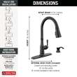19877Z-BLSD-DST Capertee Single Handle Pull Down Kitchen Faucet with Soap Dispenser and ShieldSpray Technology
