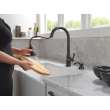19877Z-BLSD-DST Capertee Single Handle Pull Down Kitchen Faucet with Soap Dispenser and ShieldSpray Technology