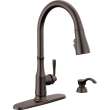 19877Z-RBSD-DST Capertee Single Handle Pull Down Kitchen Faucet with Soap Dispenser and ShieldSpray Technology, Venetian Bronze
