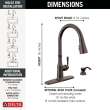 19877Z-RBSD-DST Capertee Single Handle Pull Down Kitchen Faucet with Soap Dispenser and ShieldSpray Technology, Venetian Bronze