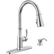 19877Z-SD-DST Capertee Single Handle Pull Down Kitchen Faucet with Soap Dispenser and ShieldSpray Technology, Chrome