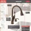 19950Z-RBSD-DST Arabella Single Handle Pull Down Kitchen Faucet with Soap Dispenser and ShieldSpray, Venetian Bronze