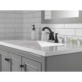2532LF-BLTP Woodhurst Two Handle Centerset Bathroom Faucet, Matte Black