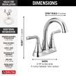 2533LF-MPU Kayra Two Handle Centerset Bathroom Faucet, Chrome