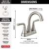 2533LF-SSMPU Kayra Two Handle Centerset Bathroom Faucet, Stainless