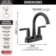 2535-BLMPU-DST SAYLOR Two Handle Centerset Bathroom Faucet, Matte Black