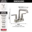 2536-SSMPU-DST SAYLOR Two Handle Centerset Bathroom Faucet, Stainless