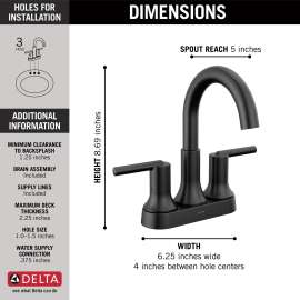 2559-BLMPU-DST Trinsic Two Handle Centerset Bathroom Faucet