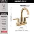 2559-CZMPU-DST Trinsic Two Handle Centerset Bathroom Faucet, Champagne Bronze