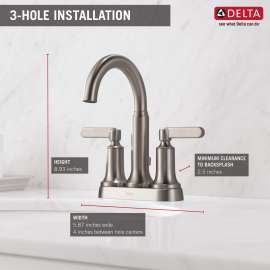 25769LF-SP Alux Two Handle Centerset Bathroom Faucet, Spotshield Brushed Nickel