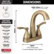 25775-CZMPU-DST Stryke Two Handle Centerset Bathroom Faucet, Champagne Bronze
