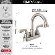 25911LF-SS Foundations Two Handle Centerset Bathroom Faucet Stackout, Stainless
