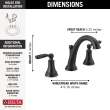 3532LF-BLMPU Woodhurst Two Handle Widespread Bathroom Faucet, Matte Black