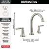 3535-SSMPU-DST SAYLOR Two Handle Widespread Bathroom Faucet, Stainless