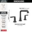 3536-BLMPU-DST SAYLOR Two Handle Widespread Bathroom Faucet, Matte Black