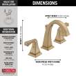 3551-CZMPU-DST Dryden Two Handle Widespread Bathroom Faucet, Champagne Bronze