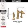 3556-GSMPU-DST Dorval Two Handle Widespread Bathroom Faucet, Champagne Bronze and Porcelain