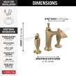 3556-GSMPU-DST Dorval Two Handle Widespread Bathroom Faucet, Champagne Bronze and Porcelain