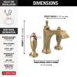 3557-GSMPU-DST Dorval Two Handle Widespread Bathroom Faucet, Champagne Bronze and Porcelain