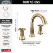 3558-CZPD-DST Trinsic Two Handle Widespread Pull Down Bathroom Faucet, Champagne Bronze