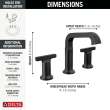35587-BL-DST Tetra Two Handle Widespread Bathroom Faucet, Matte Black