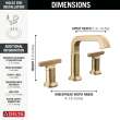 35587-CZ-PR-DST Tetra Two Handle Widespread Bathroom Faucet, Lumicoat Champagne Bronze