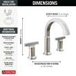 355887-SS-PR-DST Tetra Two Handle Widespread Bathroom Faucet, Lumicoat Stainless