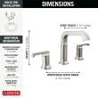 35589-SS-PR-DST Tetra Two Handle Widespread Bathroom Faucet, Lumicoat Stainless