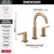 35749LF-CZ Nicoli Two Handle Widespread Bathroom Faucet, Champagne Bronze