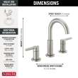 35749LF-SS Nicoli Two Handle Widespread Bathroom Faucet, Stainless