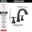 357756-BLPD-DST Stryke Two Handle Widespread Pull Down Bathroom Faucet, Matte Black