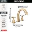 357756-CZPD-PR-DST Stryke Two Handle Widespread Pull Down Bathroom Faucet, Lumicoat Champagne Bronze