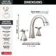 357756-SSPD-PR-DST Stryke Two Handle Widespread Pull Down Bathroom Faucet, Lumicoat Stainless