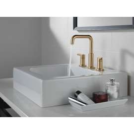 35849LF-CZ Nicoli Two Handle Widespread Bathroom Faucet, Champagne Bronze