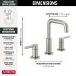 35849LF-SS Nicoli Two Handle Widespread Bathroom Faucet, Stainless