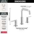 35849LF Nicoli Two Handle Widespread Bathroom Faucet