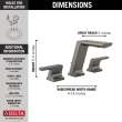3599LF-KS-PR-MPU Pivotal Two Handle Widespread Bathroom Faucet, Lumicoat Black Stainless