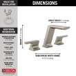 3599LF-SS-PR-MPU Pivotal Two Handle Widespread Bathroom Faucet, Lumicoat Stainless