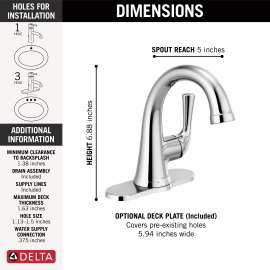 533LF-MPU Kayra Single Handle Bathroom Faucet, Chrome