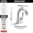 533LF-PDMPU Kayra Single Handle Pull Down Bathroom Faucet, Chrome