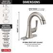 533LF-SSPDMPU Kayra Single Handle Pull Down Bathroom Faucet, Stainless