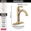 535-CZMPU-DST SAYLOR Single Handle Bathroom Faucet, Champagne Bronze