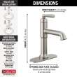 536-SSMPU-DST SAYLOR Single Handle Bathroom Faucet, Stainless